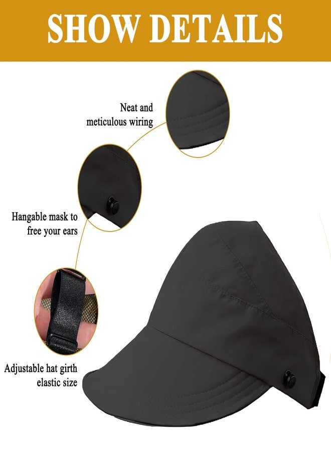 ROBOHOOK Sun Hats for Women Uv Protection, Sun Protection Hat Sombreros para El Sol De Mujer Sunhats with Ponytail Hole for Women Uv Protection Lightweight and Breathable Perfect for The Beach (Black) - Image 2
